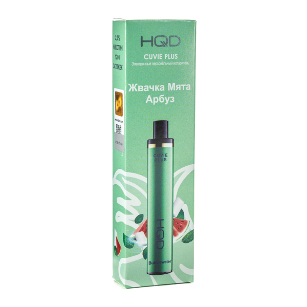 Одноразовая электронная сигарета HQD Cuvie Plus bubblewater (Жвачка мята арбуз) 1200 затяжек в Луганске