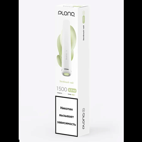 Электронка Plonq Plus 1500 Зеленый Чай 1500 затяжек в Луганске
